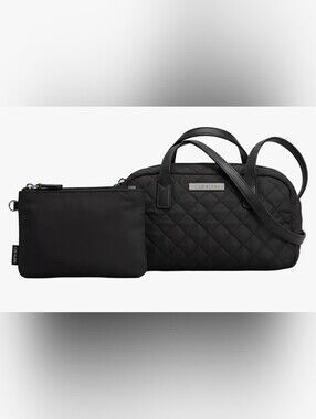 Cee Klein Quilted Black  Toiletry Bag with Zip Pouch